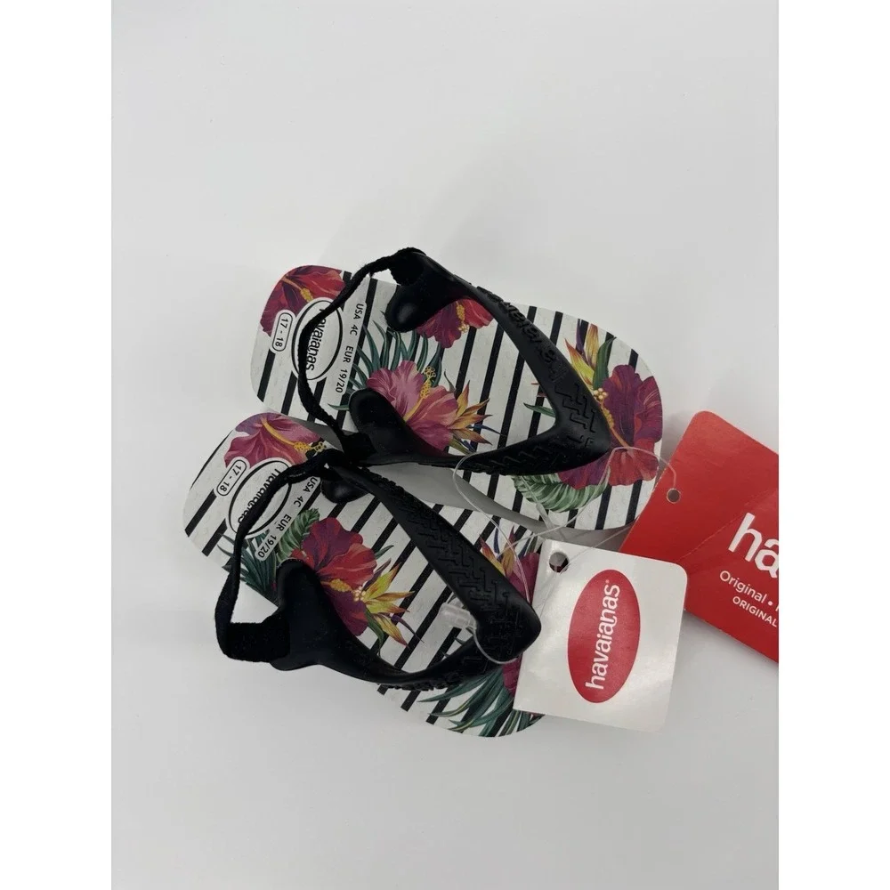 NWT Havaianas Toddler Sandal Flip Flops Back Strap Sz 4C Tropical